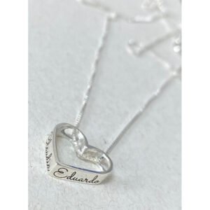 COLAR CORAÇAO PERSONALIZADO - PRATA 925