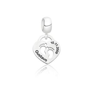 BERLOQUE PERSONALIZADO COM DATA E NOME - PRATA 925