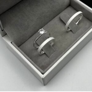 ALIANÇA 3MM FOSCA DIAMANTADA | PRATA 950