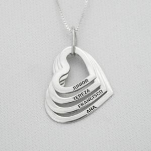 Pingente de prata personalizavel coracoes