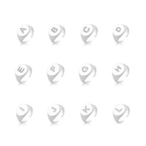 ANEL DE PRATA LETRA INICIAL CRAVEJADA MINDINHO