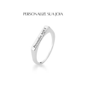 ANEL DE PRATA QUADRADO PERSONALIZADO