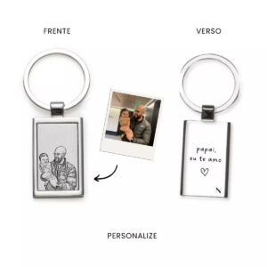 CHAVEIRO RETANGULAR PERSONALIZADO COM 2 FOTOS OU FRASE