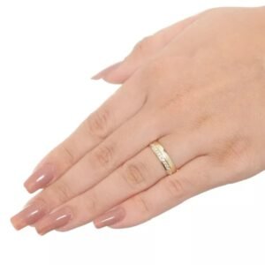 ALIANÇA DE OURO 18K - 5MM COM ZIRCÔNIAS