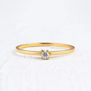 ANEL DE NOIVADO OURO SOLITÁRIO MARIA