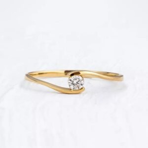 ANEL DE NOIVADO OURO SOLITÁRIO AURORA