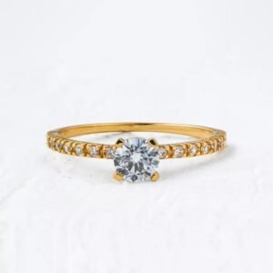 ANEL DE NOIVADO OURO SOLITÁRIO DIANA